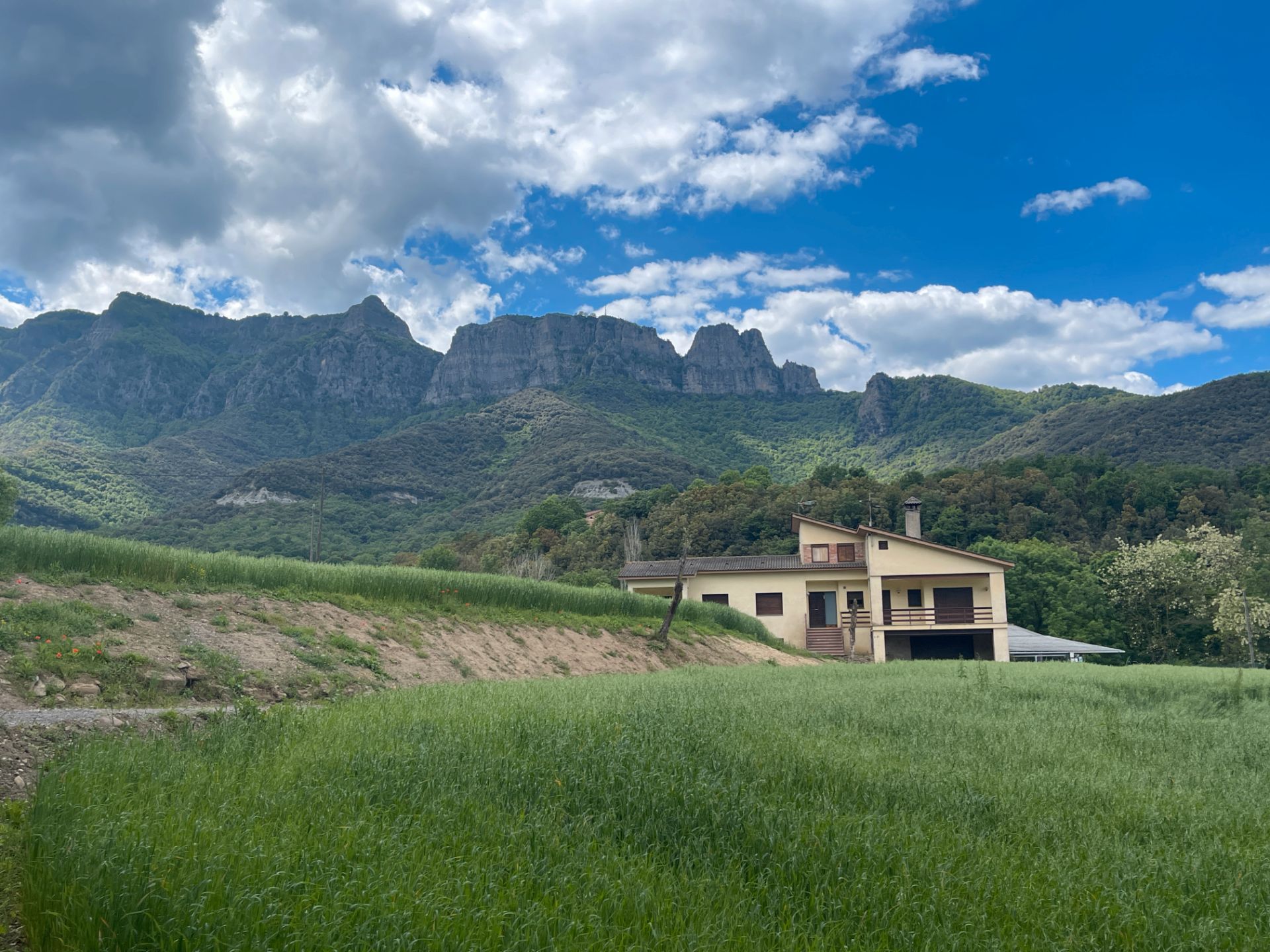 Exterior view of Country house for sale in La Vall d'en Bas  with Private garden, Terrace and Balcony