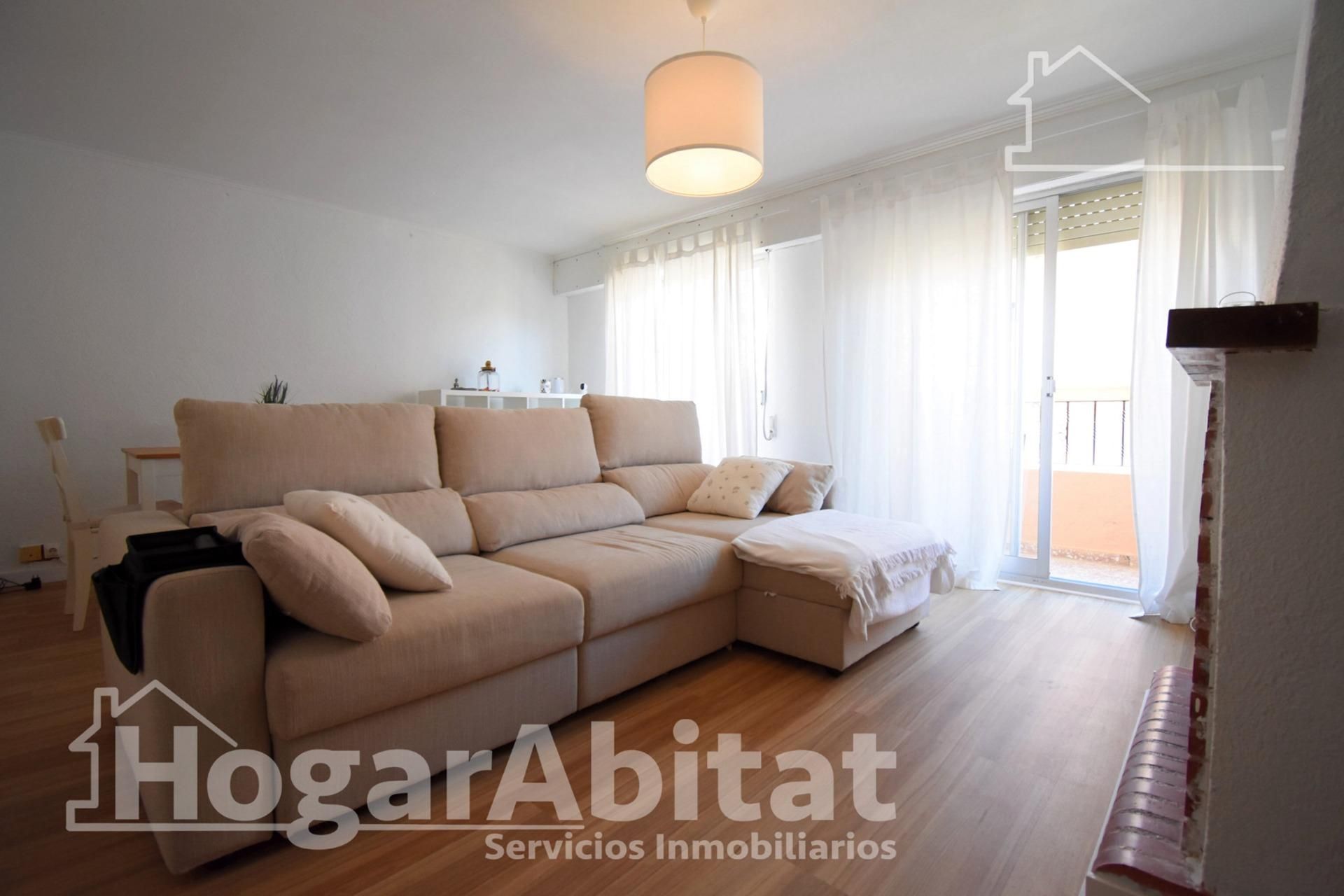 Living room of Flat for sale in Beniarbeig  with Air Conditioner, Parquet flooring and Terrace