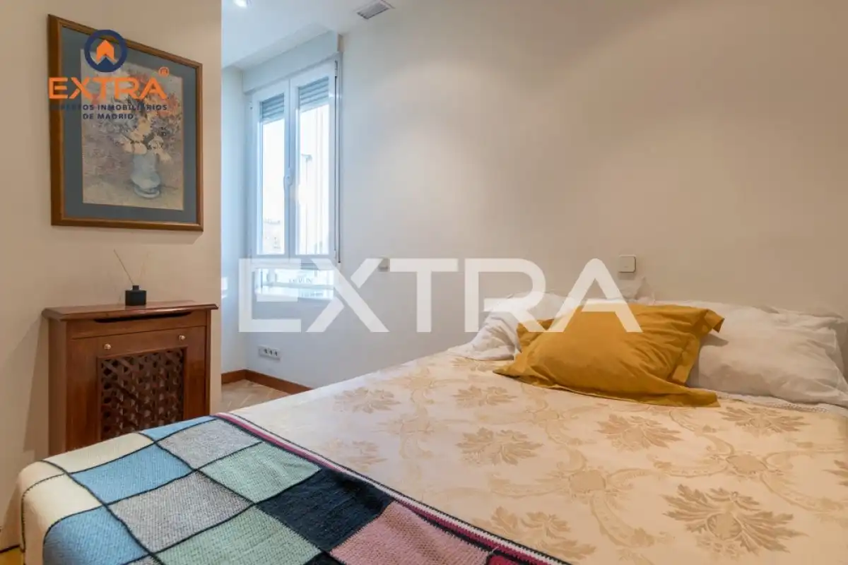 Schlafzimmer von Wohnung zur Miete in Madrid mit Klimaanlage, Heizung und Parkett