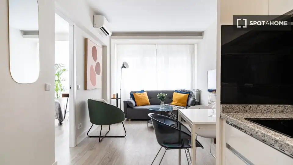 Sala de estar de Piso de alquiler en Madrid con Aire acondicionado, Calefacción y Amueblado