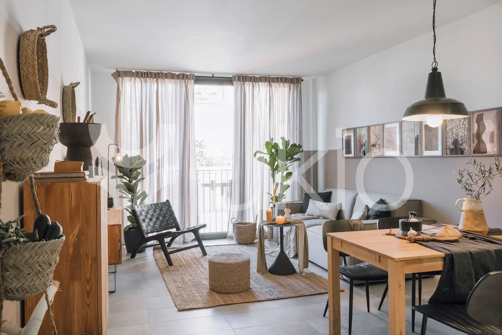 Sala de estar de Apartamento de alquiler en Barcelona con Aire acondicionado, Amueblado y Horno