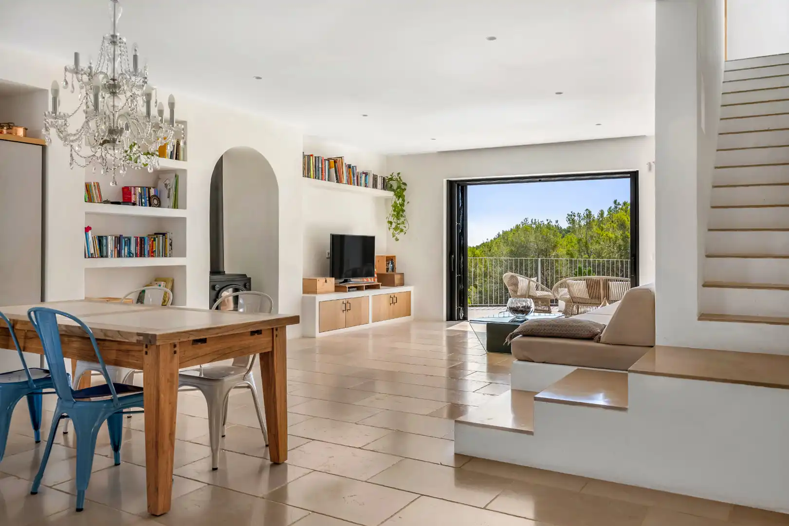 Sala d'estar de Casa o xalet en venda en Santa Eulària des Riu amb Aire condicionat, Calefacció i Jardí privat