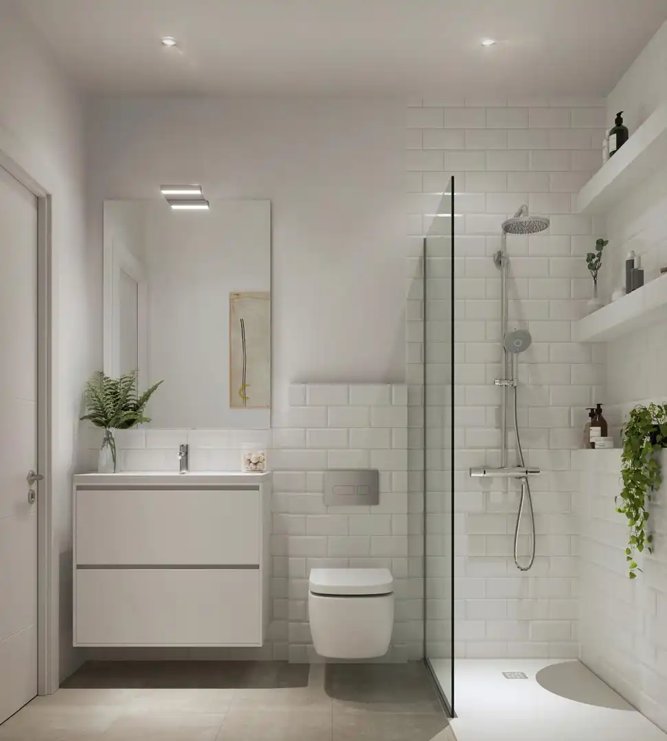 Badezimmer von Wohnung zum Verkauf in Barcelona mit Klimaanlage, Terrasse und Alarm