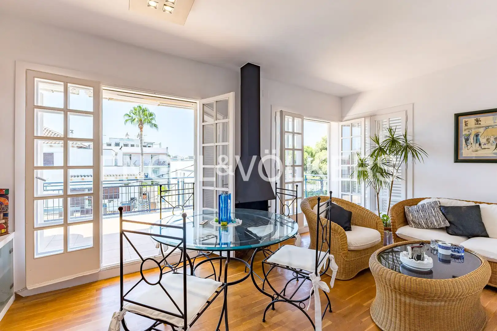 Living room of Attic for sale in Sitges  with Heating, Parquet flooring and Terrace