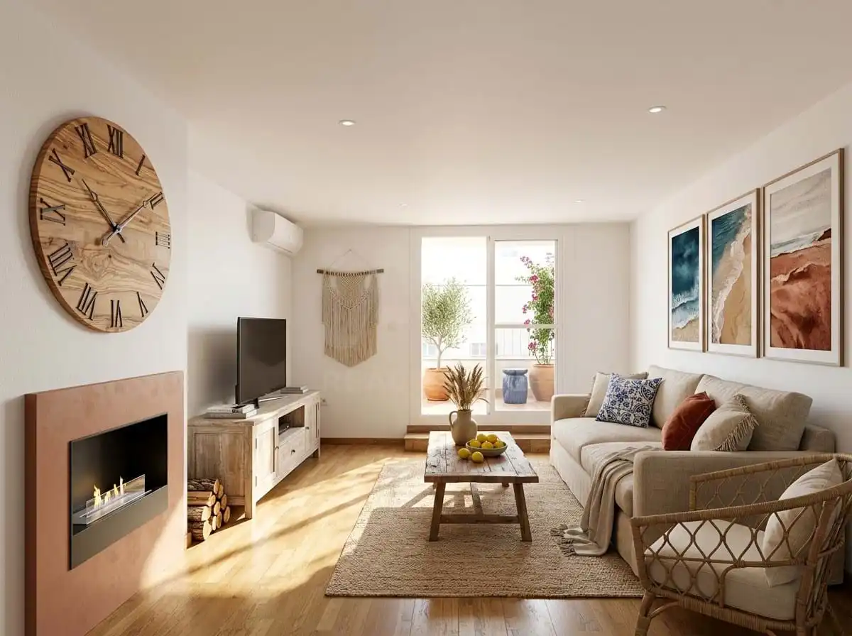 Living room of Attic for sale in Vilanova i la Geltrú  with Air Conditioner, Heating and Terrace