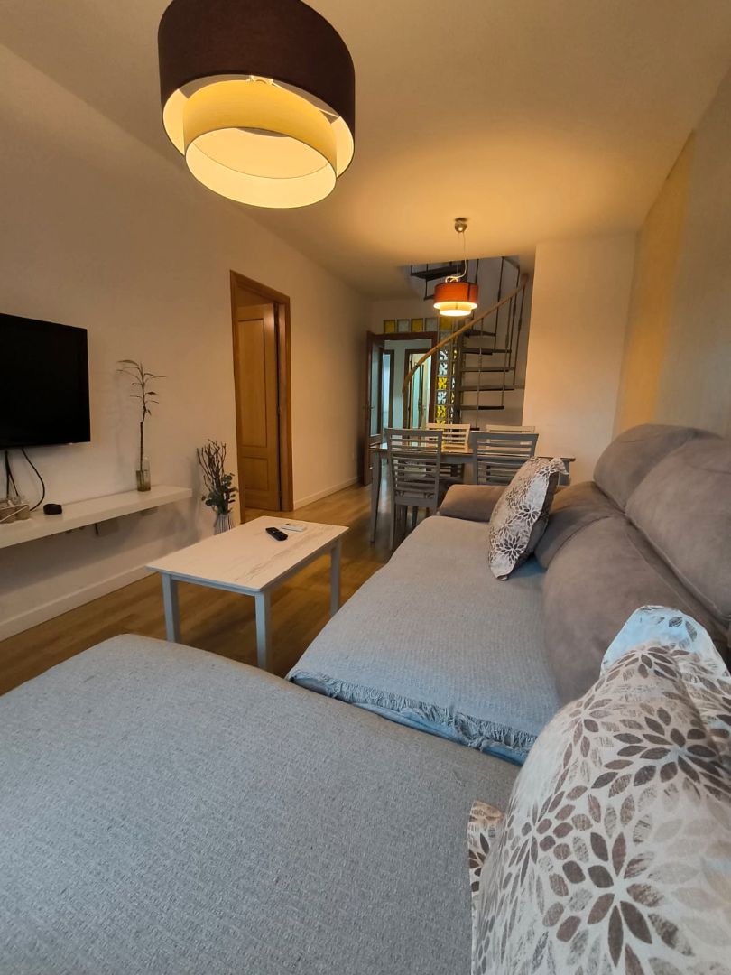 Sala d'estar de Àtic de lloguer en Málaga Capital amb Aire condicionat, Terrassa i Moblat