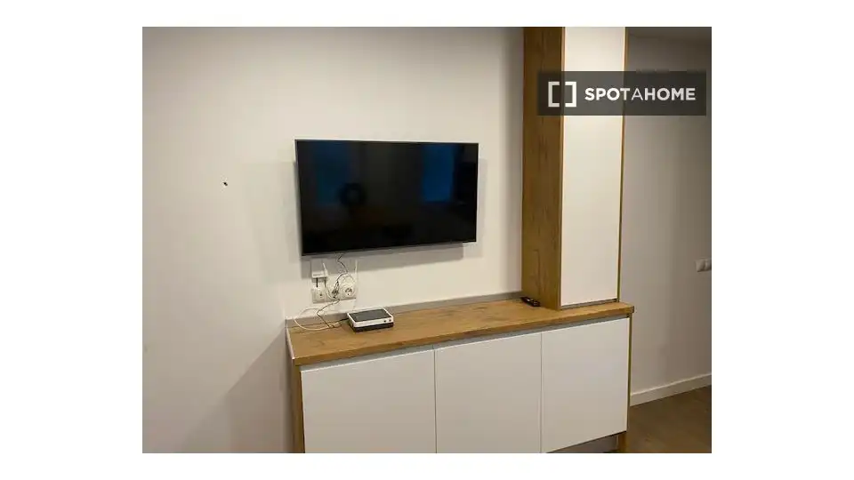 Living room of Flat for share in Madrid  with Air Conditioner, Terrace and Furnished