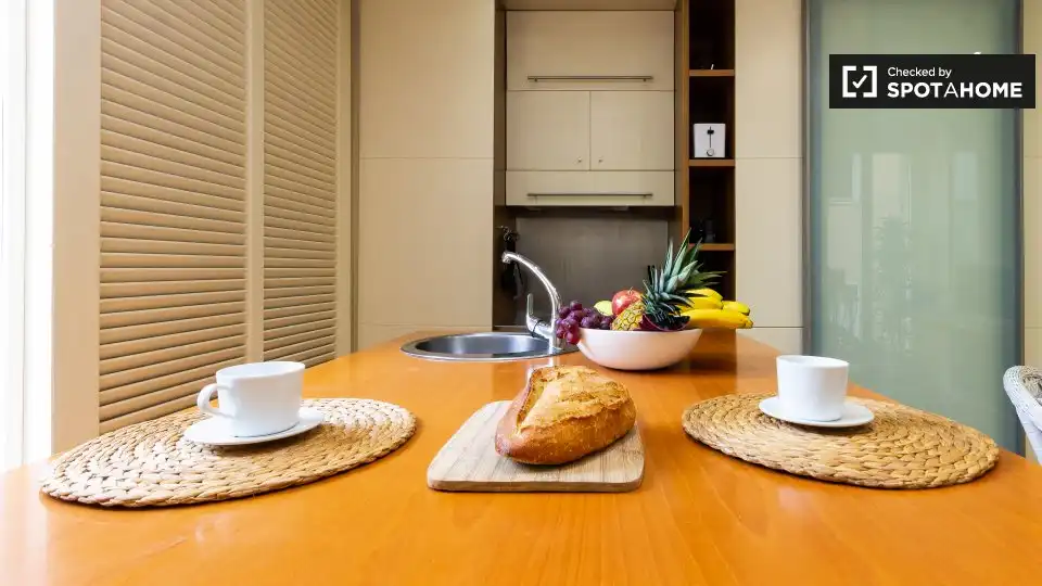 Kitchen of Flat for rent in Barcelona  with Air Conditioner, Heating and Furnished