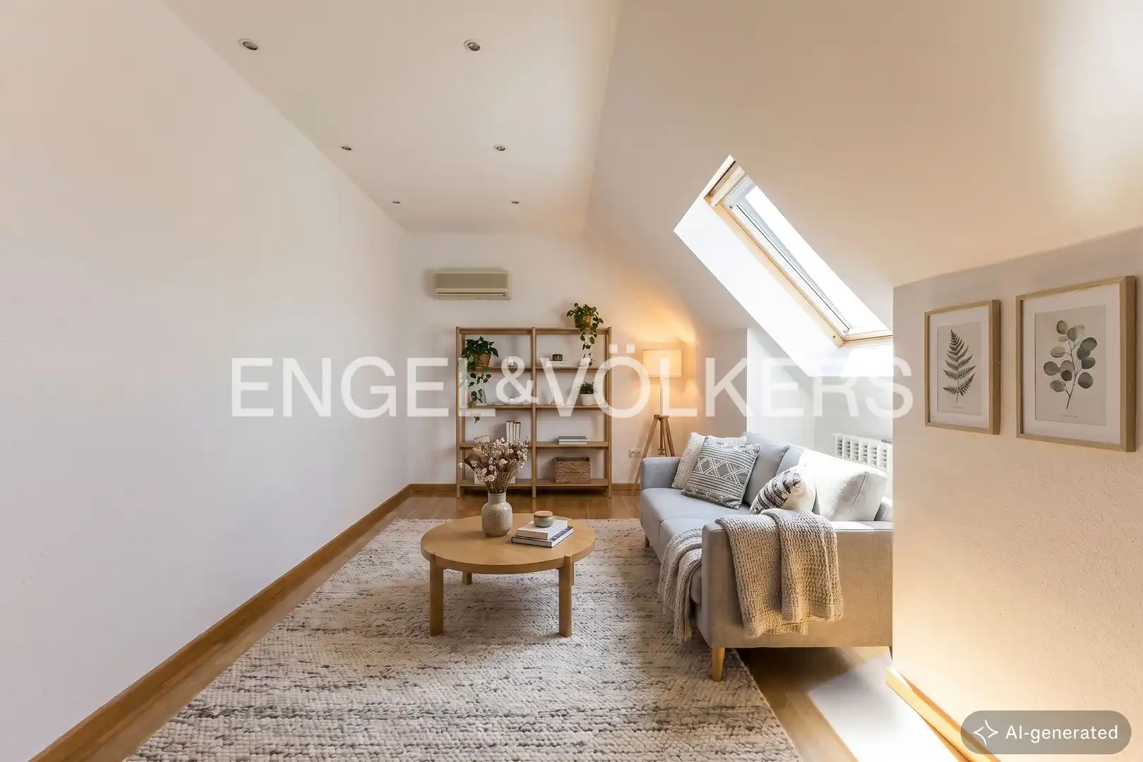 Wohnzimmer von Einfamilien-Reihenhaus zum Verkauf in Villanueva del Pardillo mit Klimaanlage, Heizung und Privatgarten