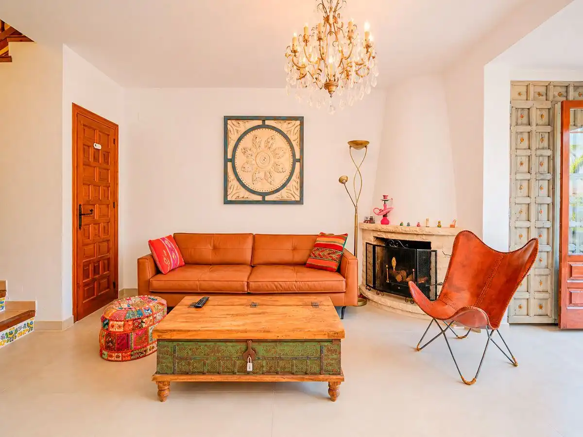 Sala de estar de Casa adosada en venta en L'Alfàs del Pi con Aire acondicionado, Calefacción y Jardín privado