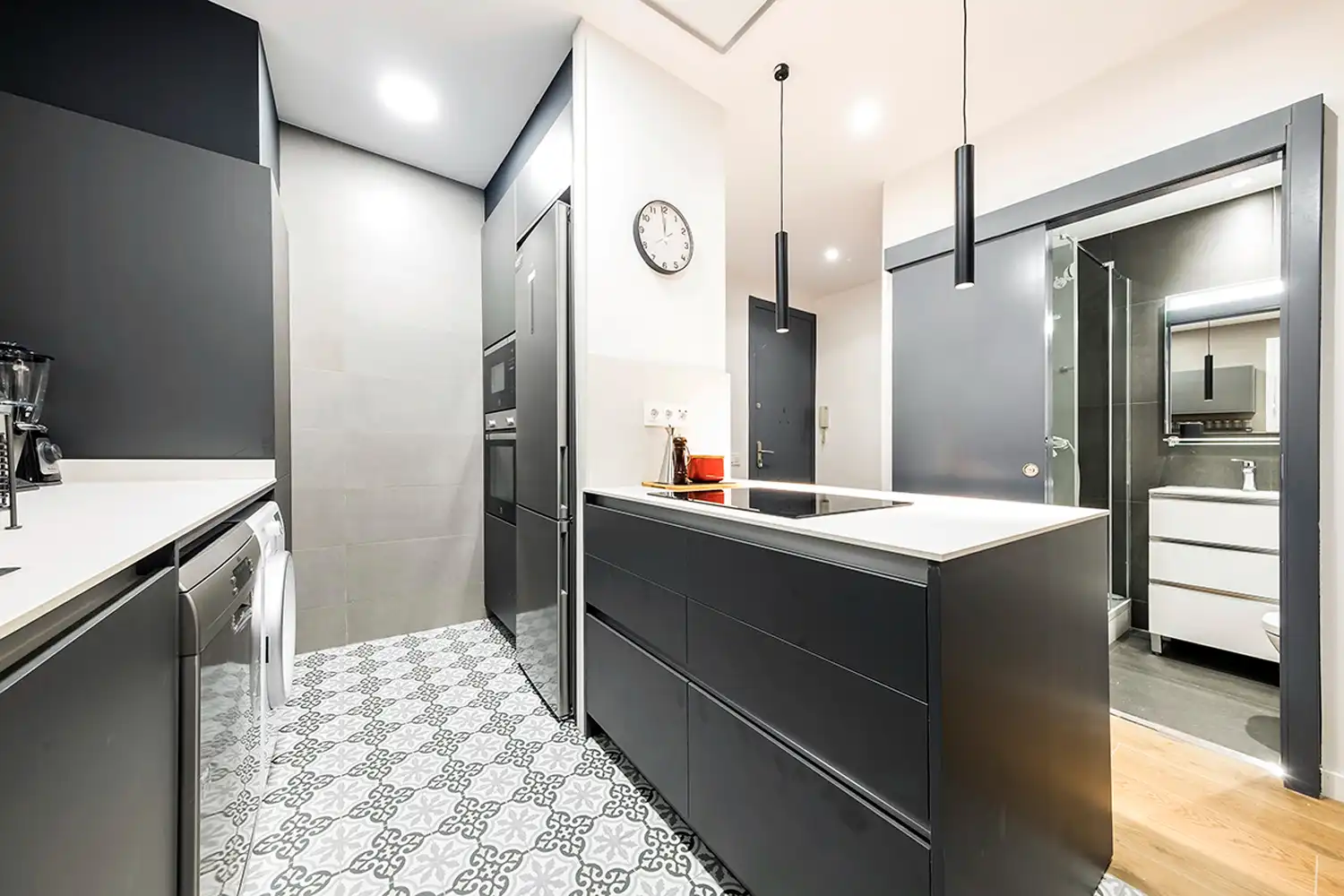 Cocina de Piso de alquiler en Barcelona con Aire acondicionado, Calefacción y Parquet