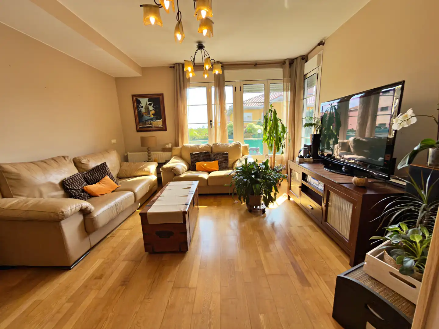 Living room of Detached homes for sale in Llanera  with Heating, Parquet flooring and Terrace