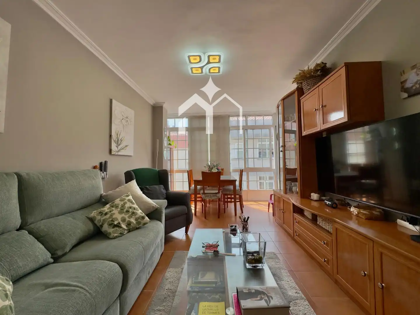 Sala d'estar de Apartament en venda en Moaña amb Calefacció, Parquet i Terrassa