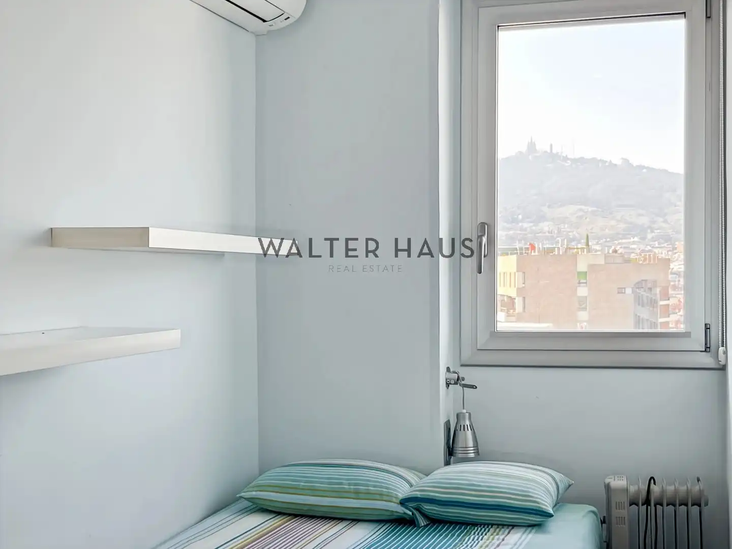 Schlafzimmer von Wohnung zur Miete in Barcelona mit Klimaanlage, Heizung und Möbliert