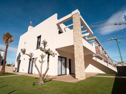 Vista exterior de Casa o xalet en venda en Pilar de la Horadada amb Jardí privat, Terrassa i Piscina comunitària