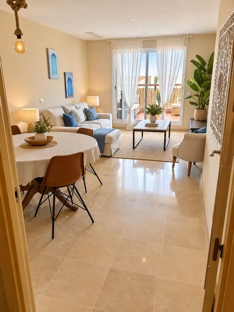 Sala de estar de Planta baja de alquiler en La Alcaidesa, Cádiz