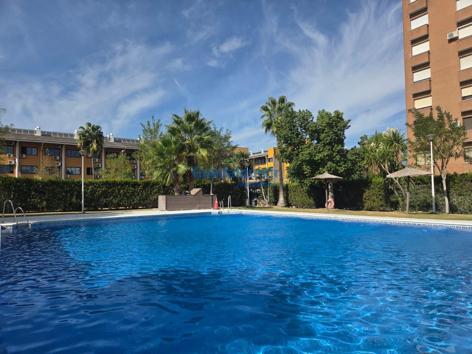 Piscina de Pis de lloguer en Montequinto amb Aire condicionat, Jardí privat i Terrassa