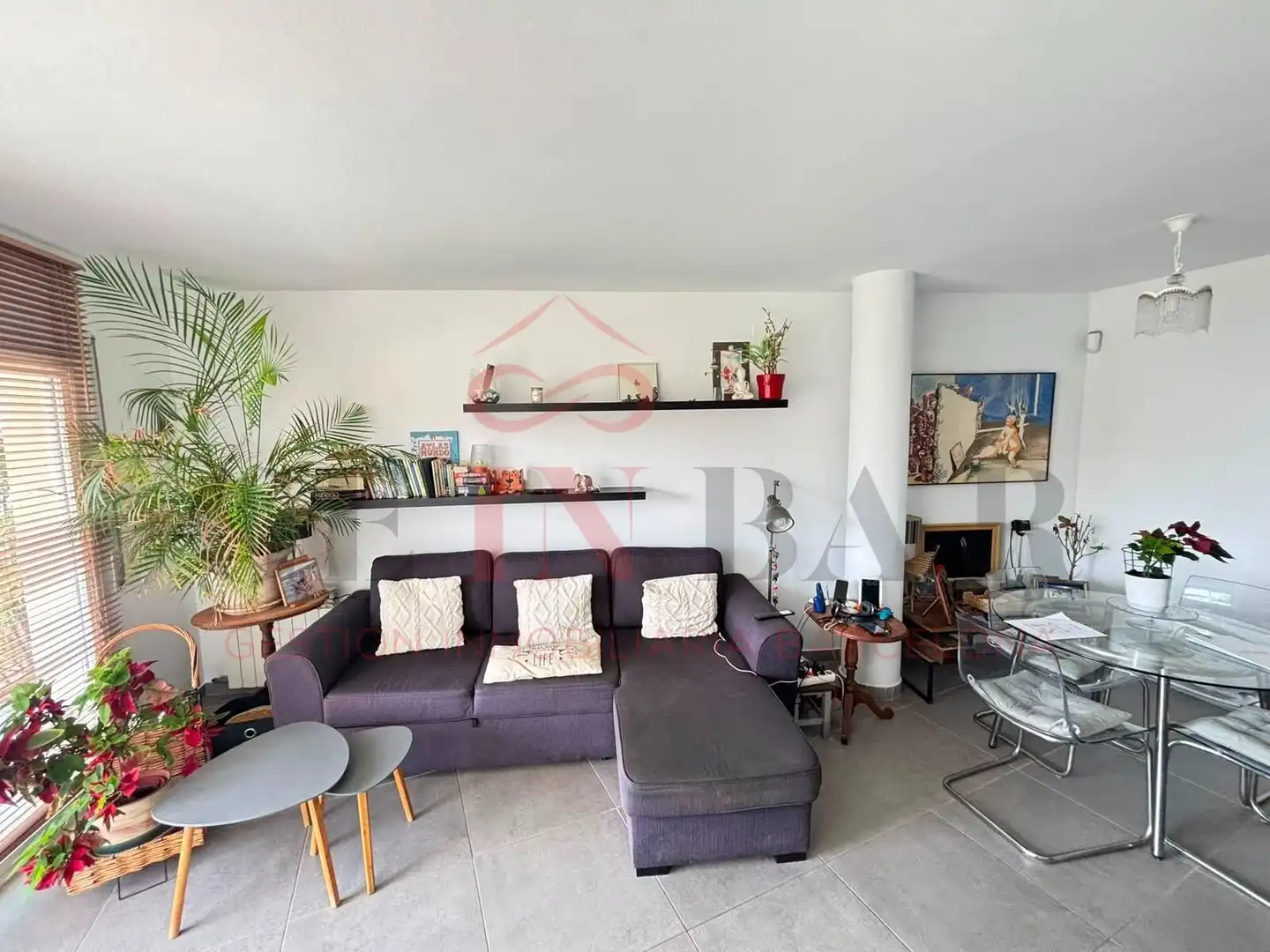 Sala d'estar de Àtic en venda en Sant Andreu de Llavaneres amb Aire condicionat, Calefacció i Jardí privat