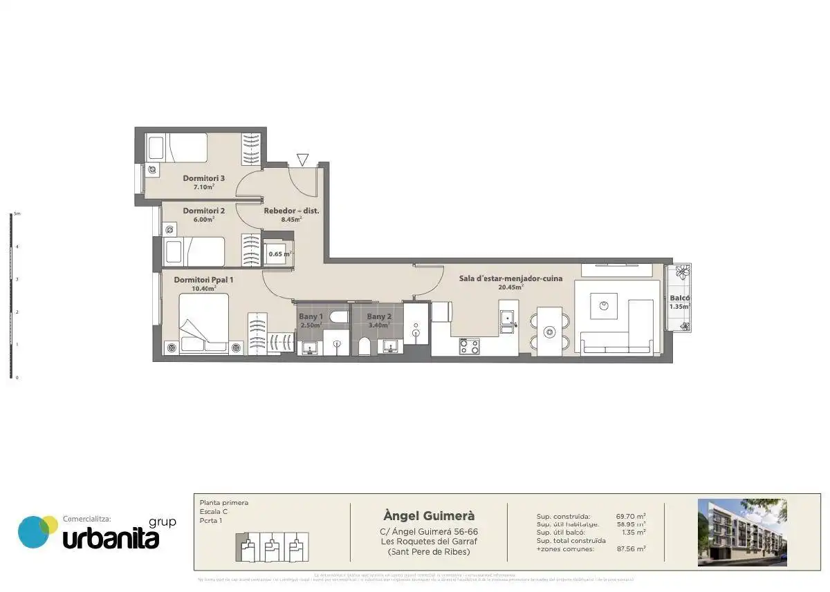 Wohnung mit Terrasse zum Verkauf in Les Roquetes, imagen 6
