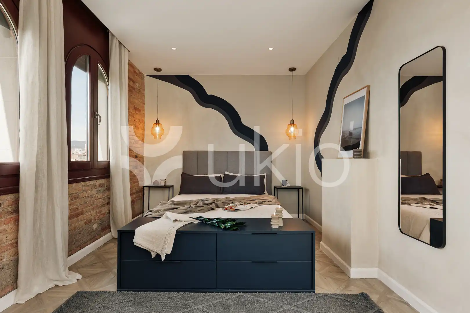 Dormitori de Apartament de lloguer en Barcelona amb Aire condicionat, Calefacció i Terrassa