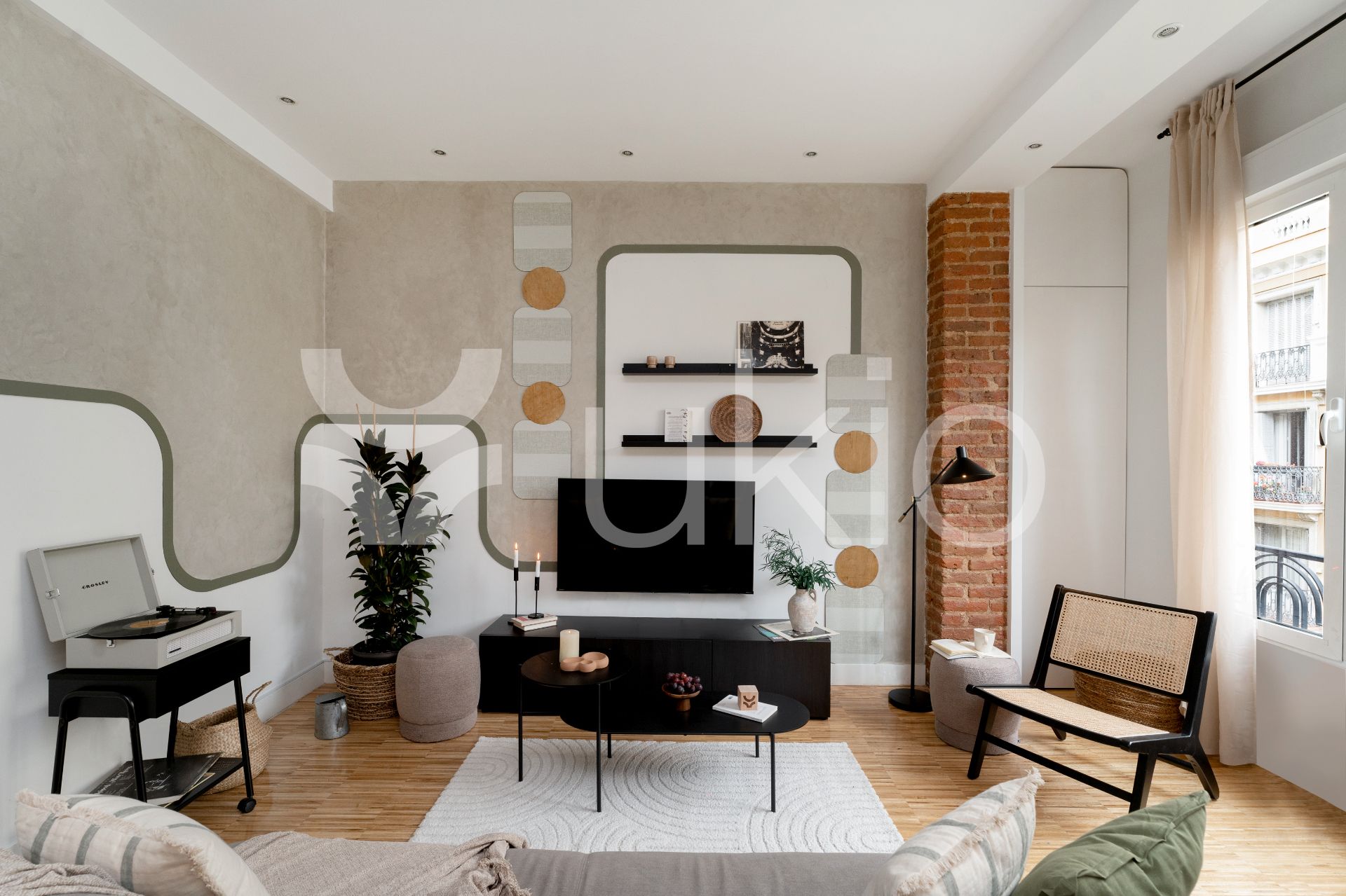 Living room of Apartment to rent in  Madrid Capital  with Air Conditioner, Heating and Furnished