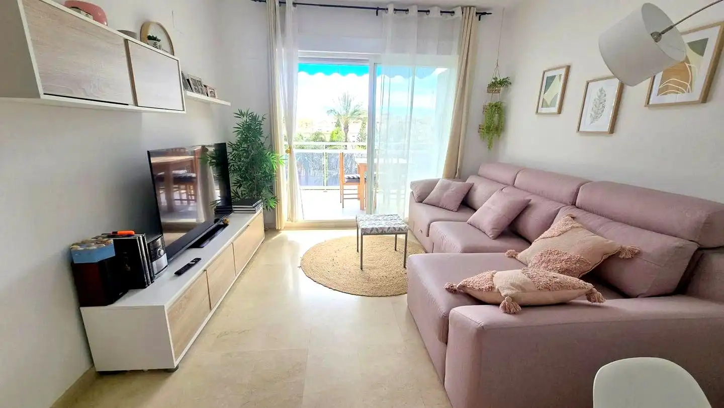 Sala de estar de Apartamento de alquiler en Gandia con Aire acondicionado, Calefacción y Terraza