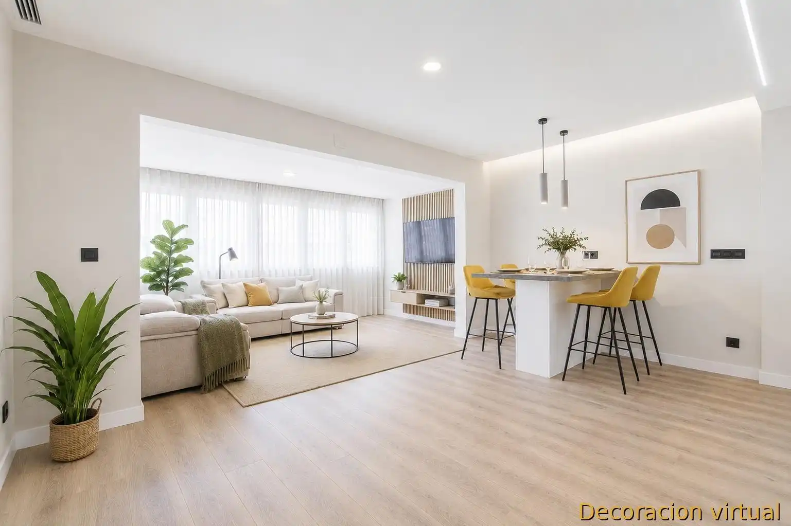 Wohnzimmer von Dachboden zum Verkauf in Santa Pola mit Klimaanlage