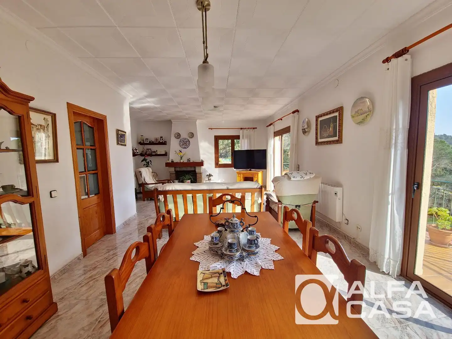 Dining room of Houses for sale in Lloret de Mar  with Air Conditioner, Heating and Parquet flooring