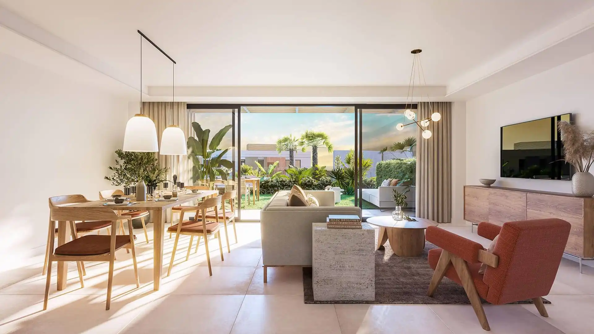 Sala d'estar de Casa adosada en venda en Mijas amb Terrassa i Balcó