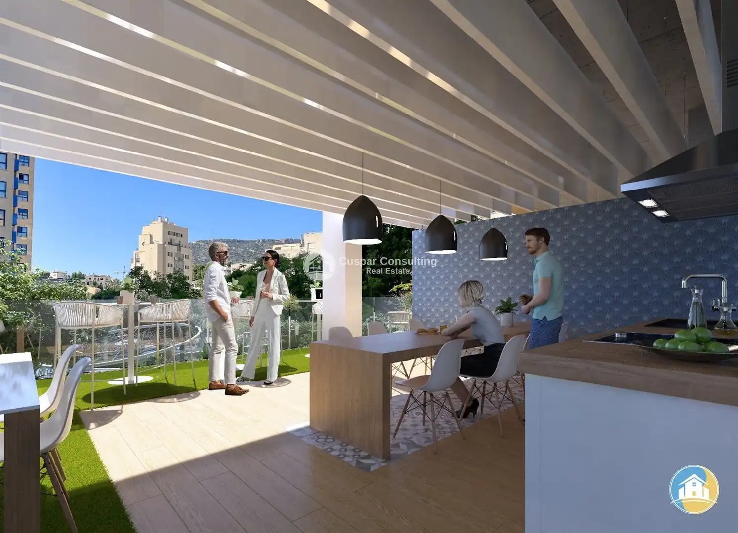 Terrasse von Wohnungen zum Verkauf in Calpe / Calp mit Heizung, Terrasse und Abstellraum