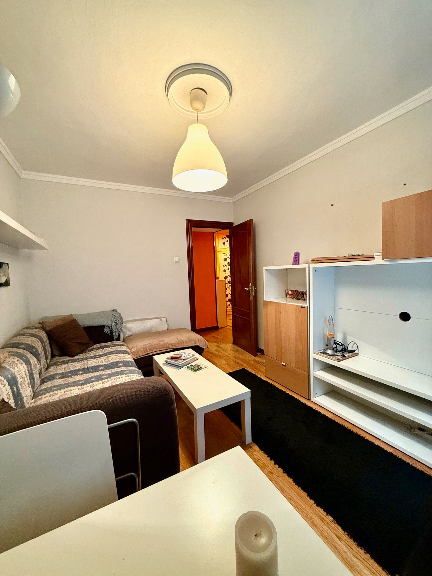 Living room of Flat for sale in Gijón   with Heating, Parquet flooring and Furnished