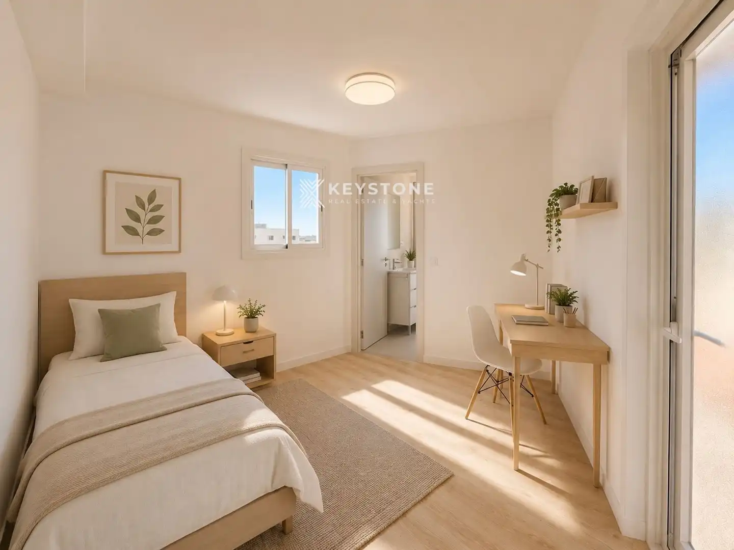 Schlafzimmer von Dachboden zur Miete in  Palma de Mallorca mit Klimaanlage und Terrasse
