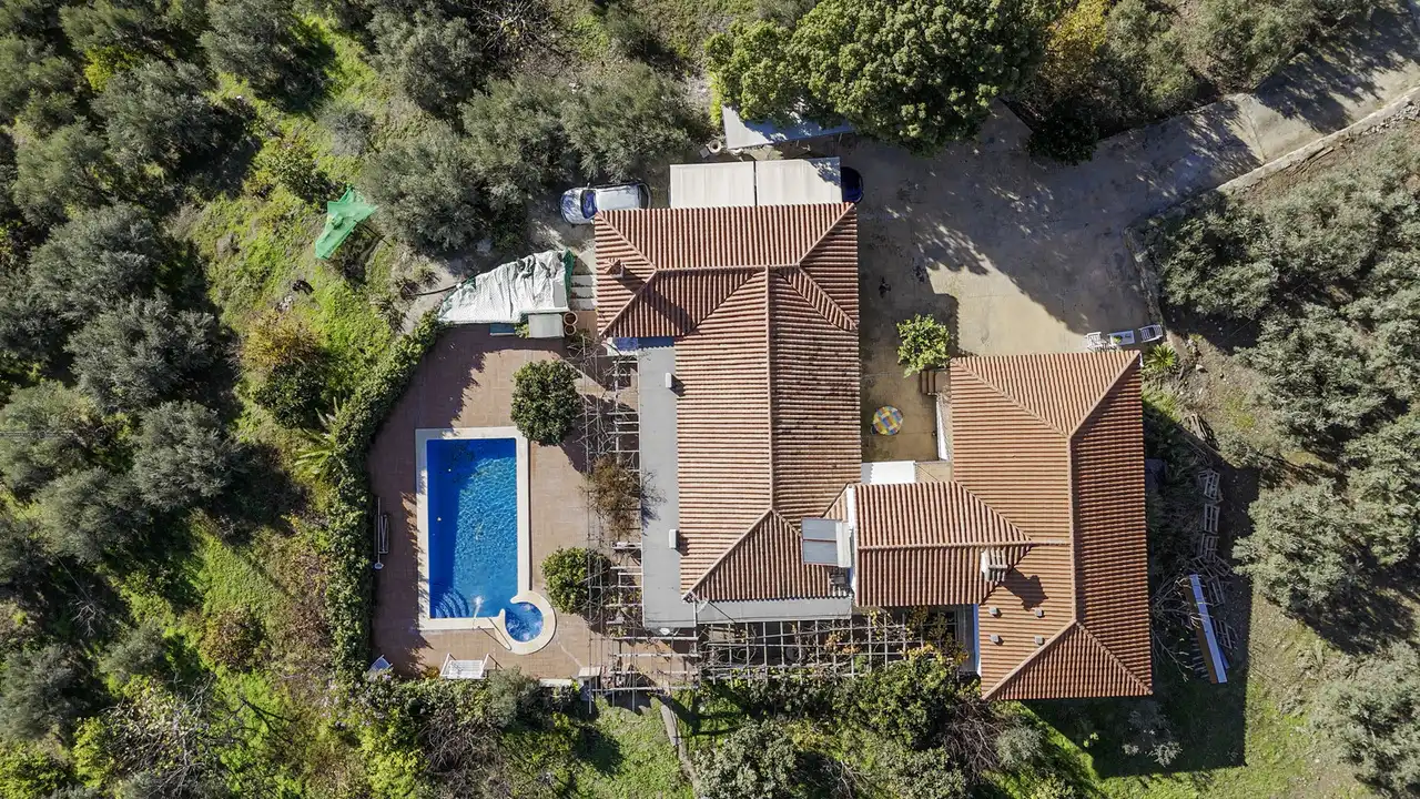 Vista exterior de Casa o chalet en venta en Periana con Aire acondicionado, Terraza y Piscina