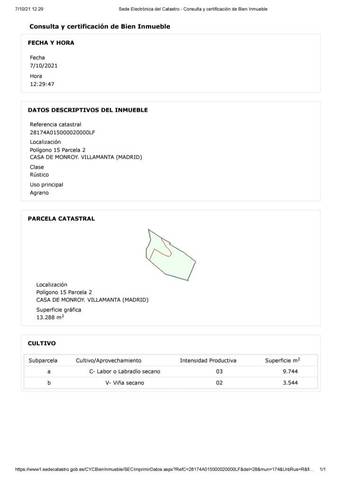 Terreno en Venta en Villamanta
