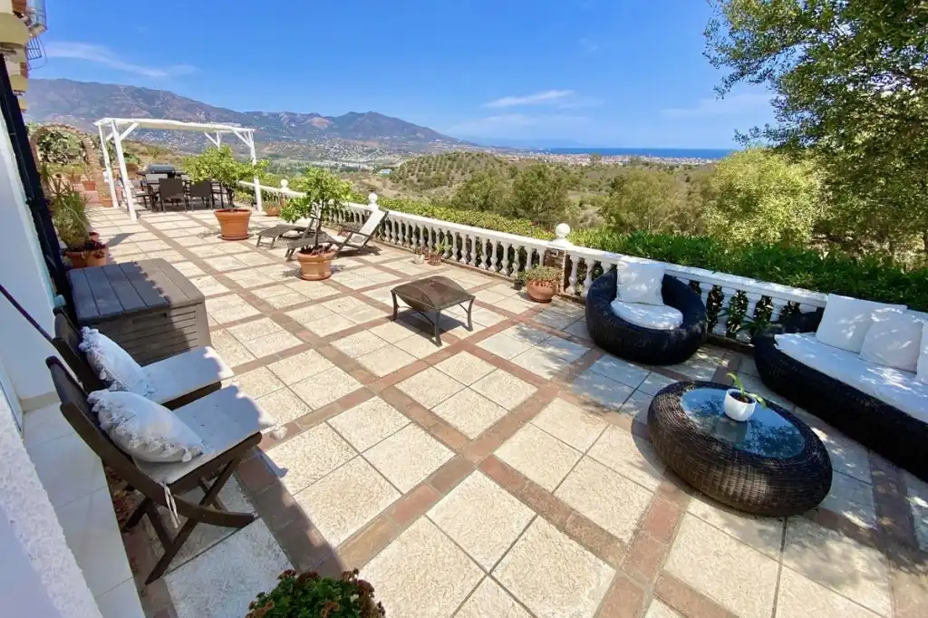 Terraza de Finca rústica en venta en Mijas con Jardín privado, Terraza y Piscina