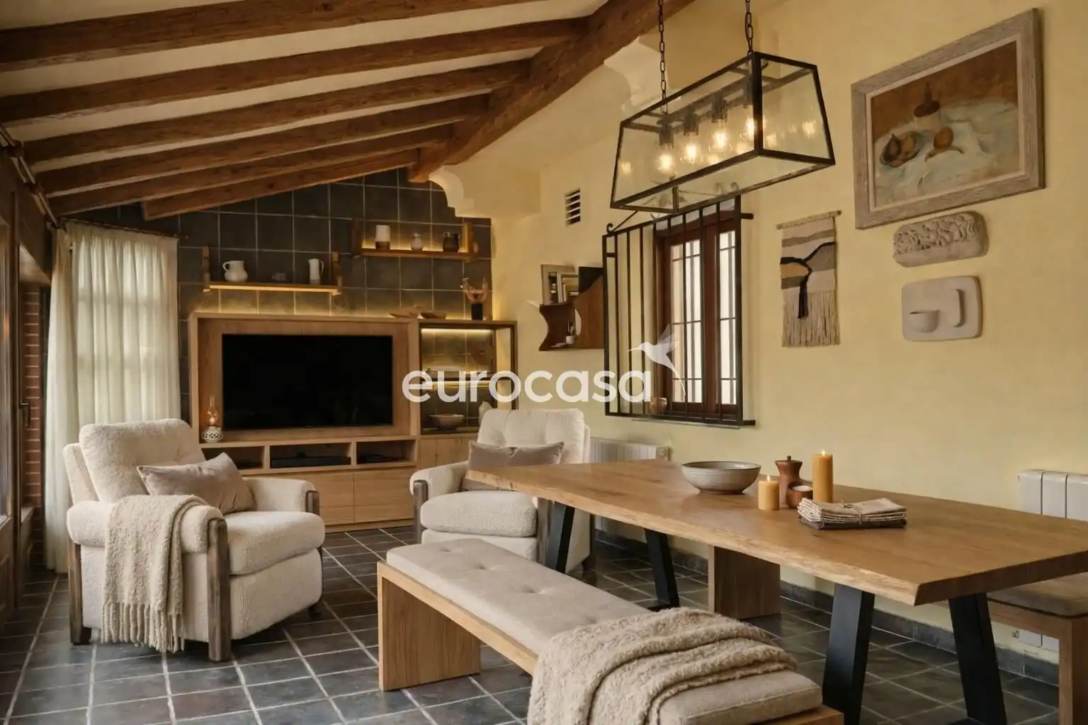 Sala de estar de Casa o chalet en venta en Castañeda con Calefacción, Jardín privado y Terraza