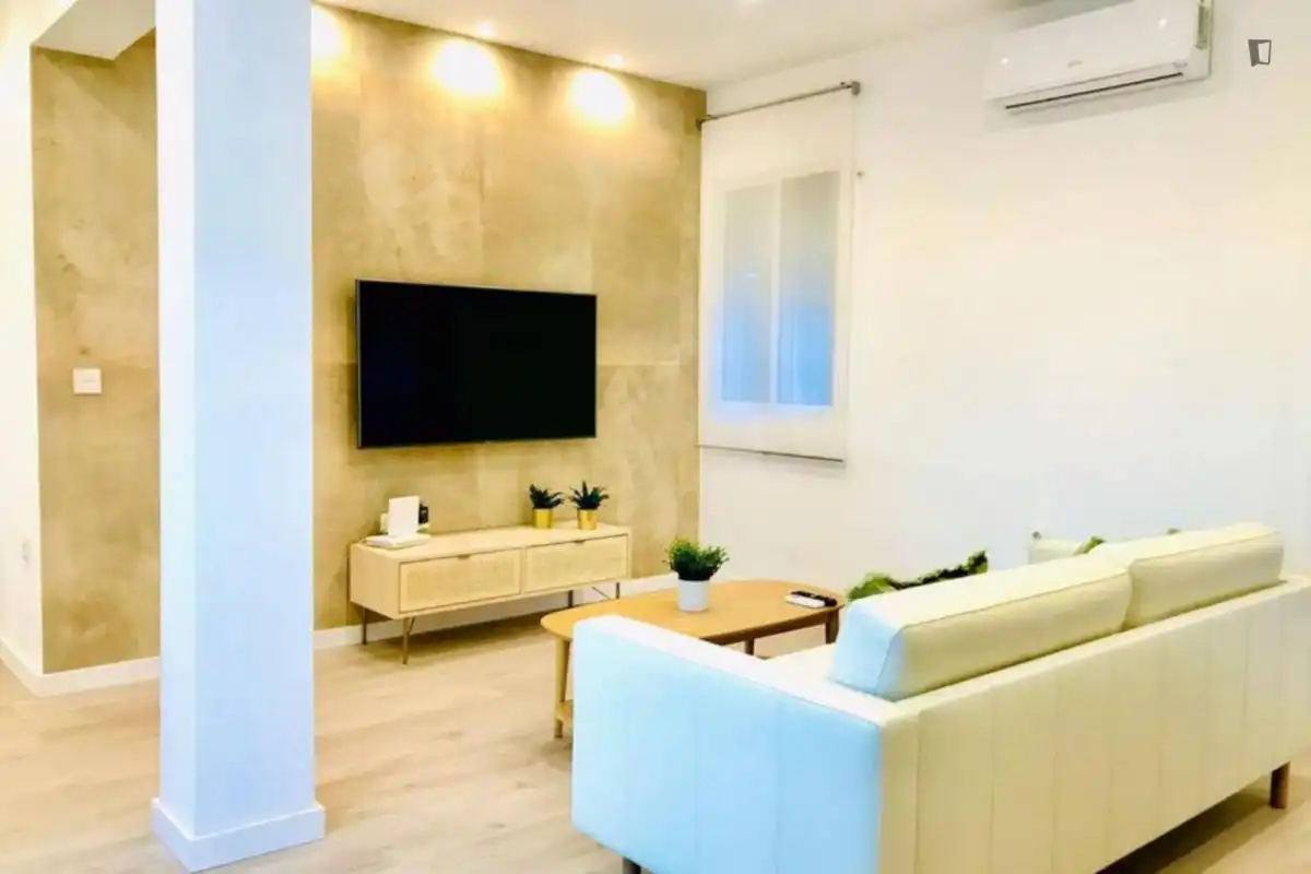 Sala d'estar de Apartament de lloguer en Málaga amb Aire condicionat, Moblat i Forn
