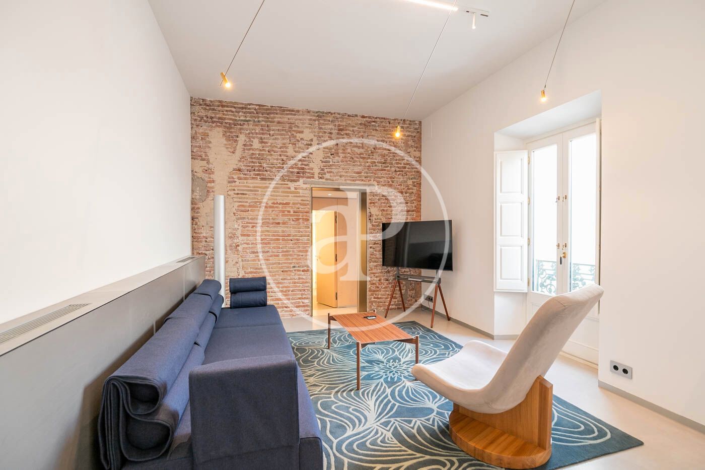 Sala d'estar de Pis de lloguer en  Barcelona Capital amb Aire condicionat, Calefacció i Jardí privat