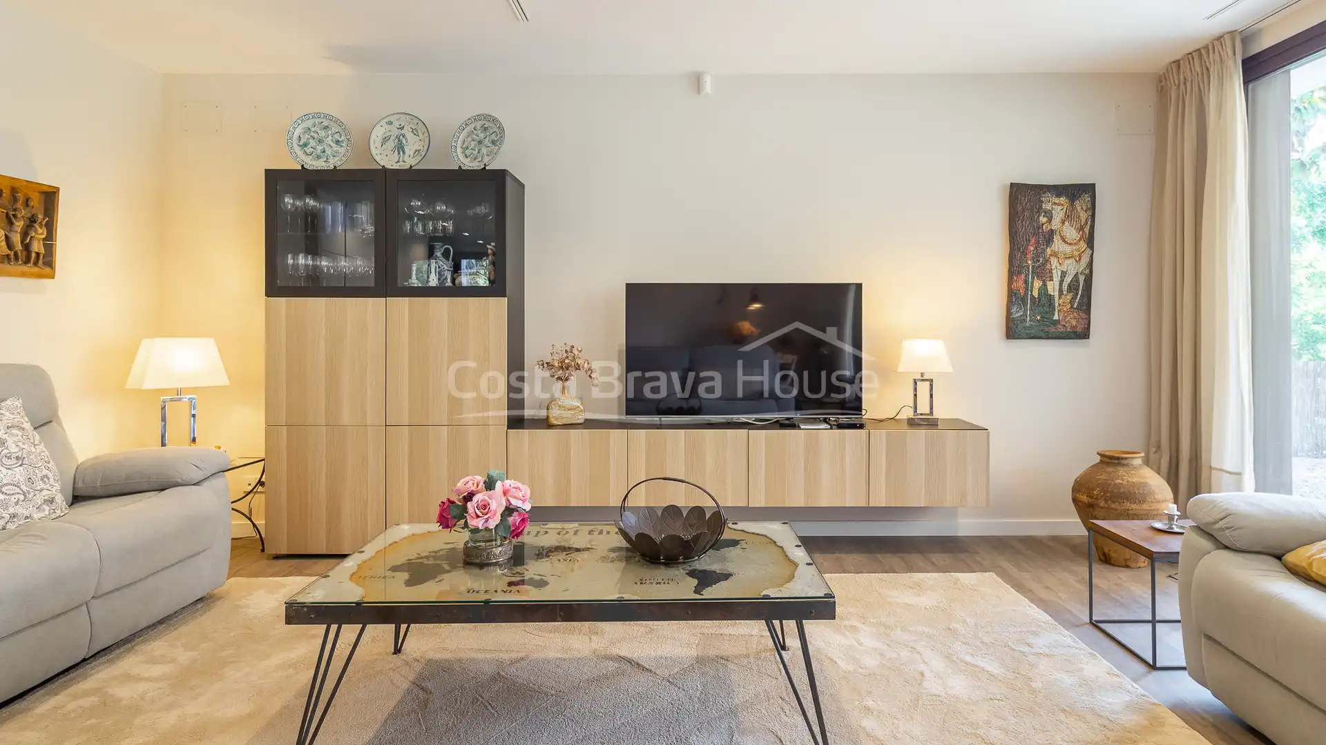 Living room of Houses for sale in Begur  with Air Conditioner, Heating and Private garden