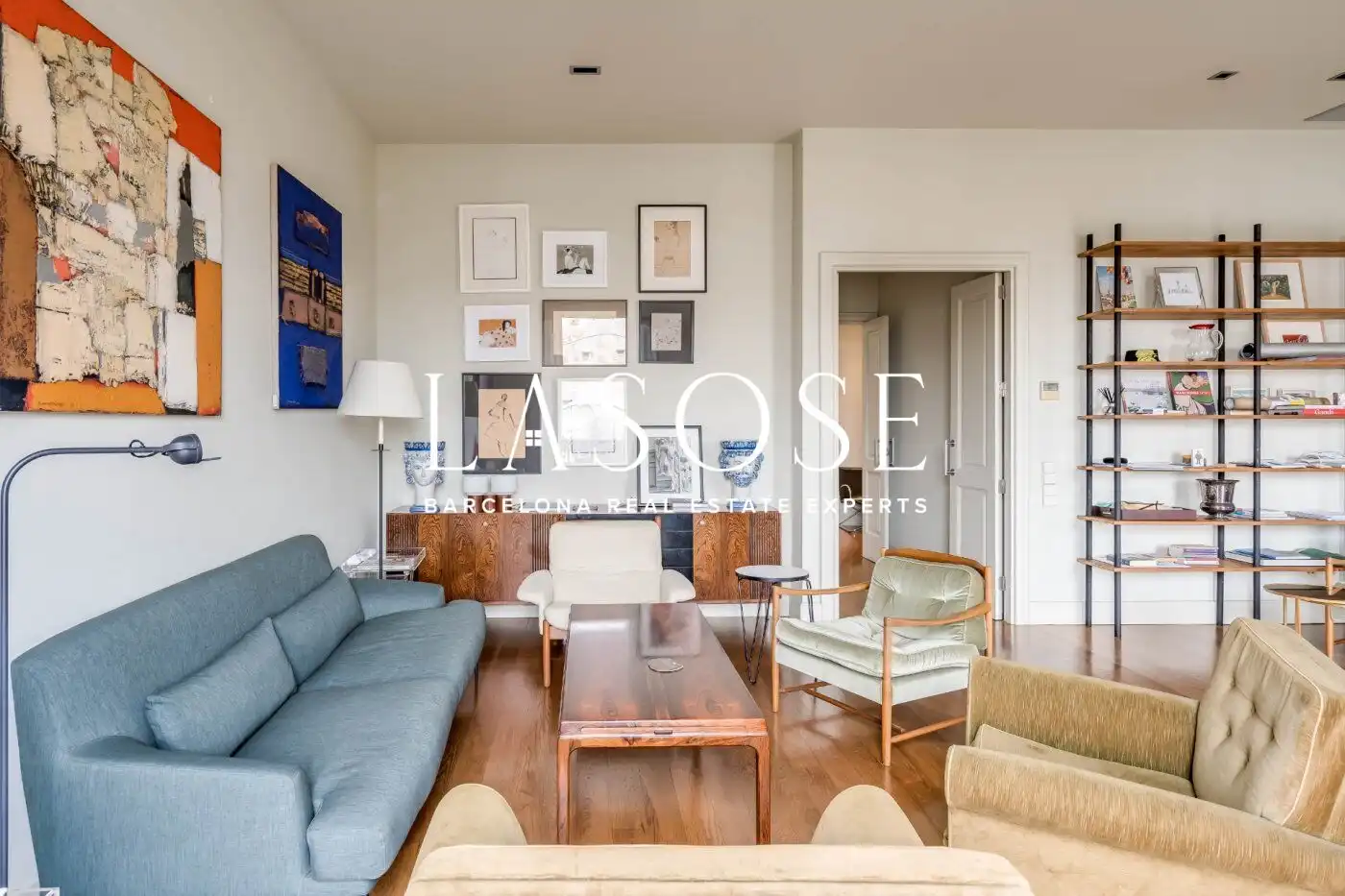 Wohnzimmer von Wohnung zur Miete in Barcelona mit Klimaanlage, Heizung und Parkett