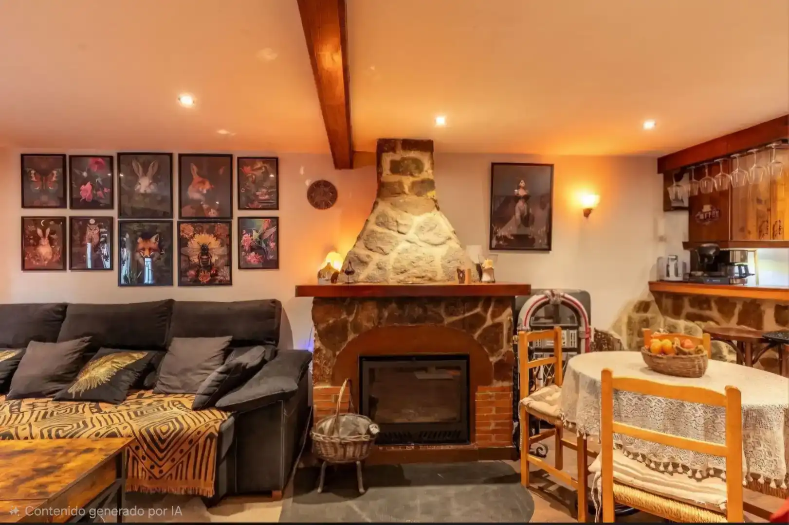 Sala d'estar de Casa adosada en venda en Valverde de la Vera amb Aire condicionat, Parquet i Moblat
