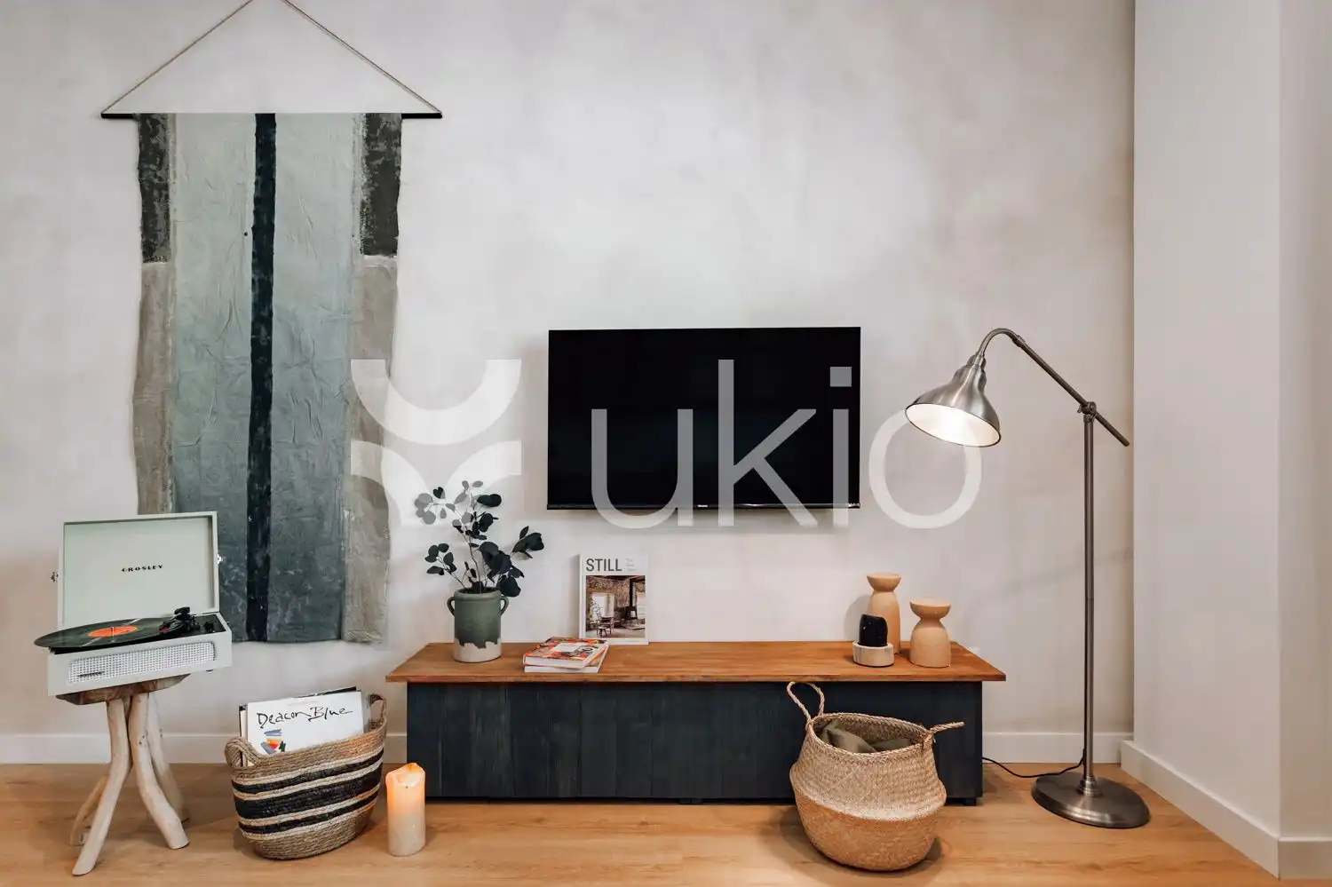 Sala de estar de Apartamento de alquiler en Barcelona con Aire acondicionado, Calefacción y Amueblado