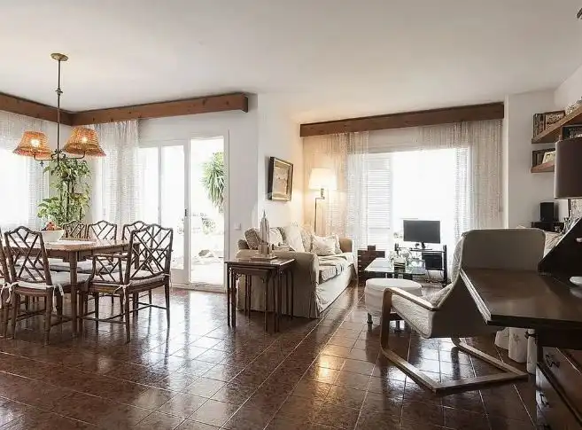 Living room of Flat for sale in Caldes d'Estrac  with Air Conditioner, Heating and Private garden