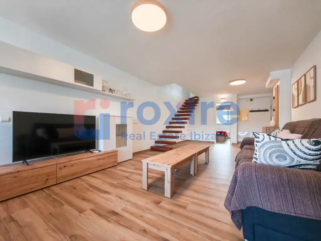 Wohnzimmer von Maisonette zur Miete in Sant Josep de sa Talaia mit Klimaanlage, Terrasse und Möbliert
