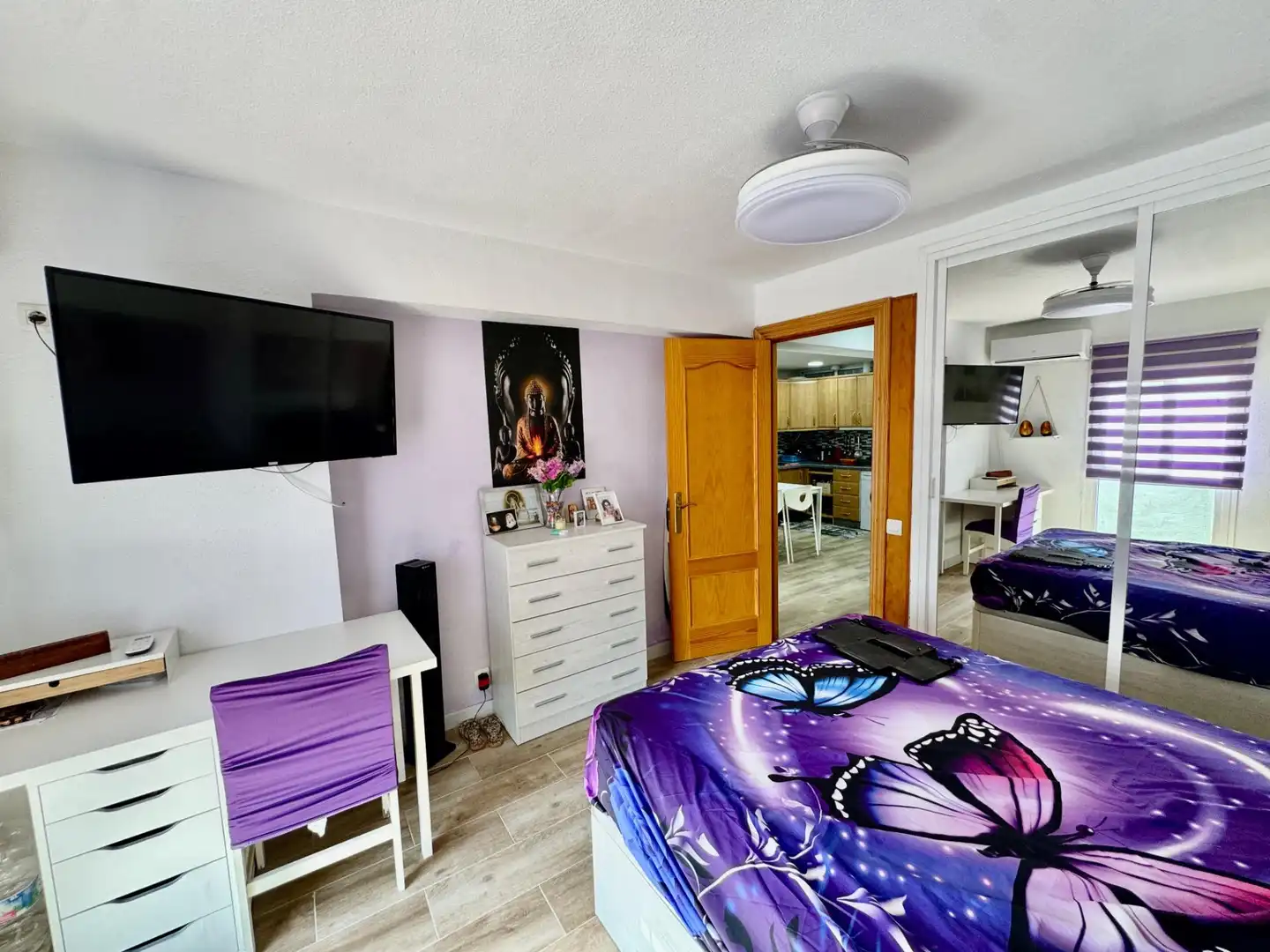 Schlafzimmer von Wohnungen zur Miete in Benalmádena mit Privatgarten, Möbliert und Gemeinschaftspool