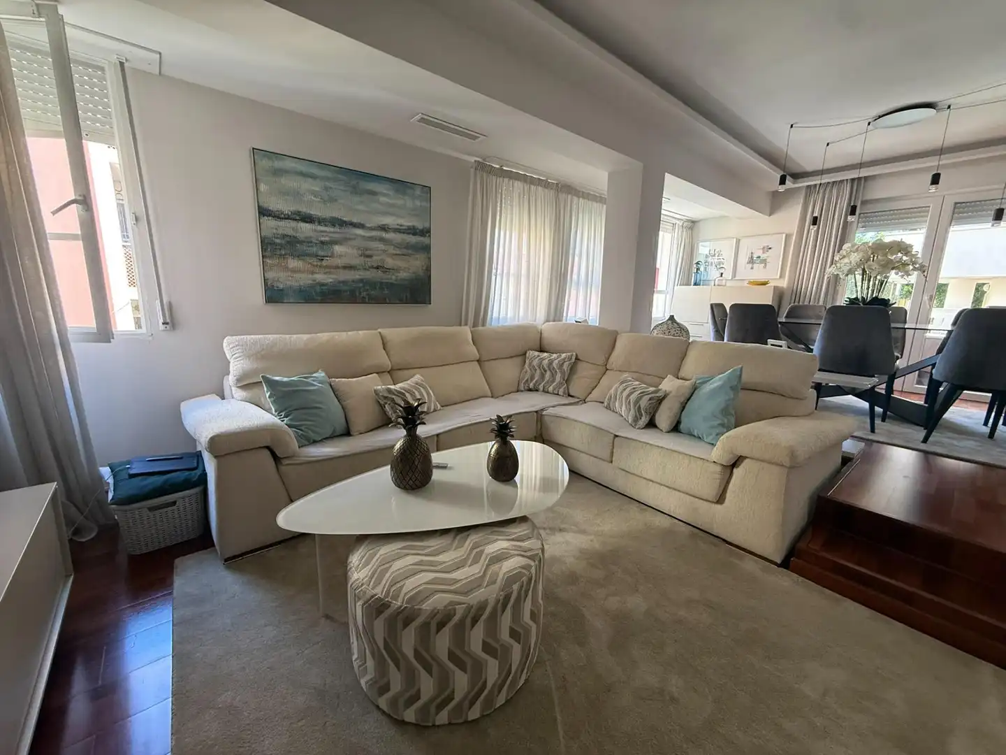 Wohnzimmer von Wohnung zum Verkauf in Guardamar del Segura mit Klimaanlage, Heizung und Terrasse