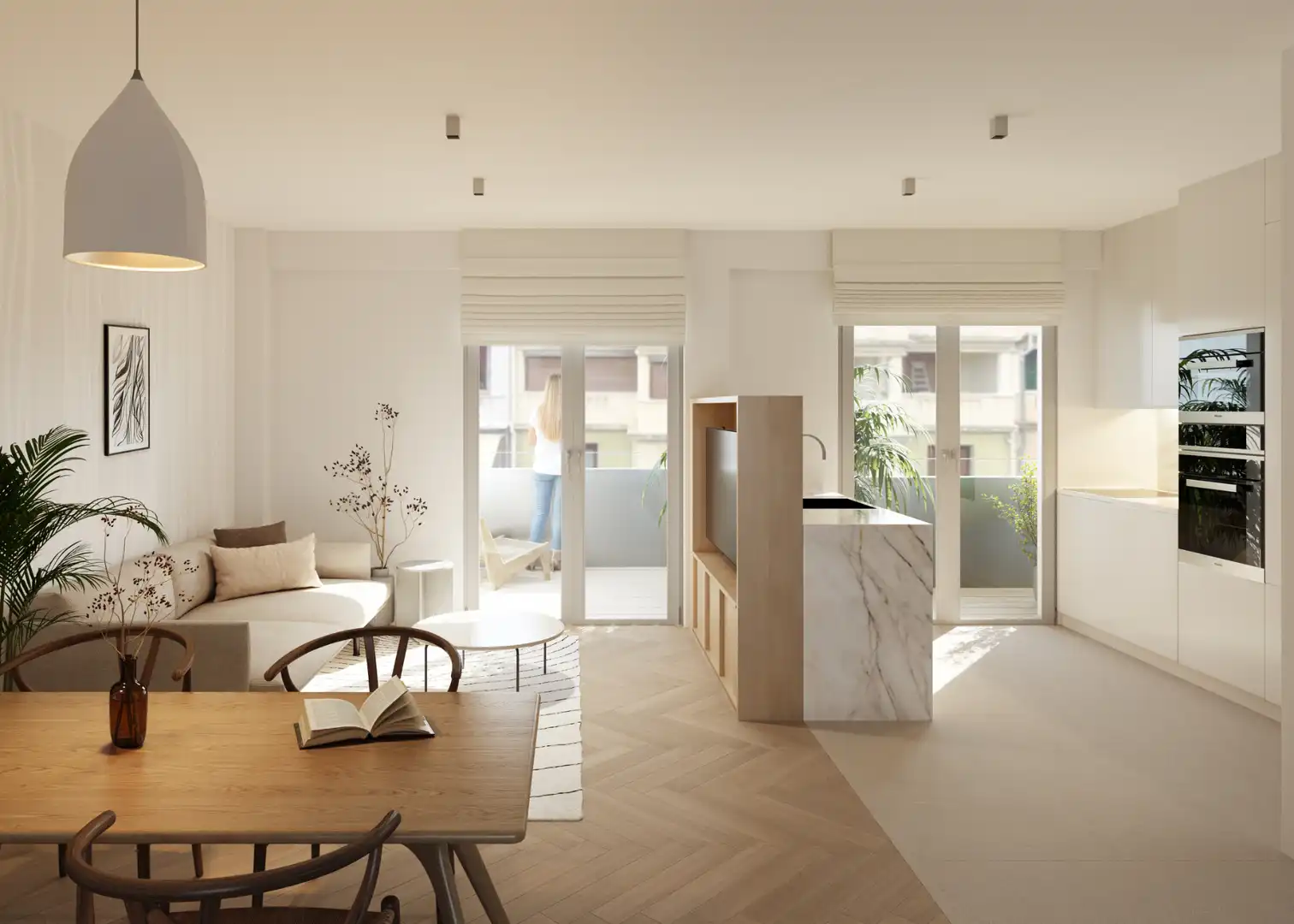 Wohnzimmer von Wohnung zum Verkauf in Donostia - San Sebastián  mit Heizung, Terrasse und Ofen