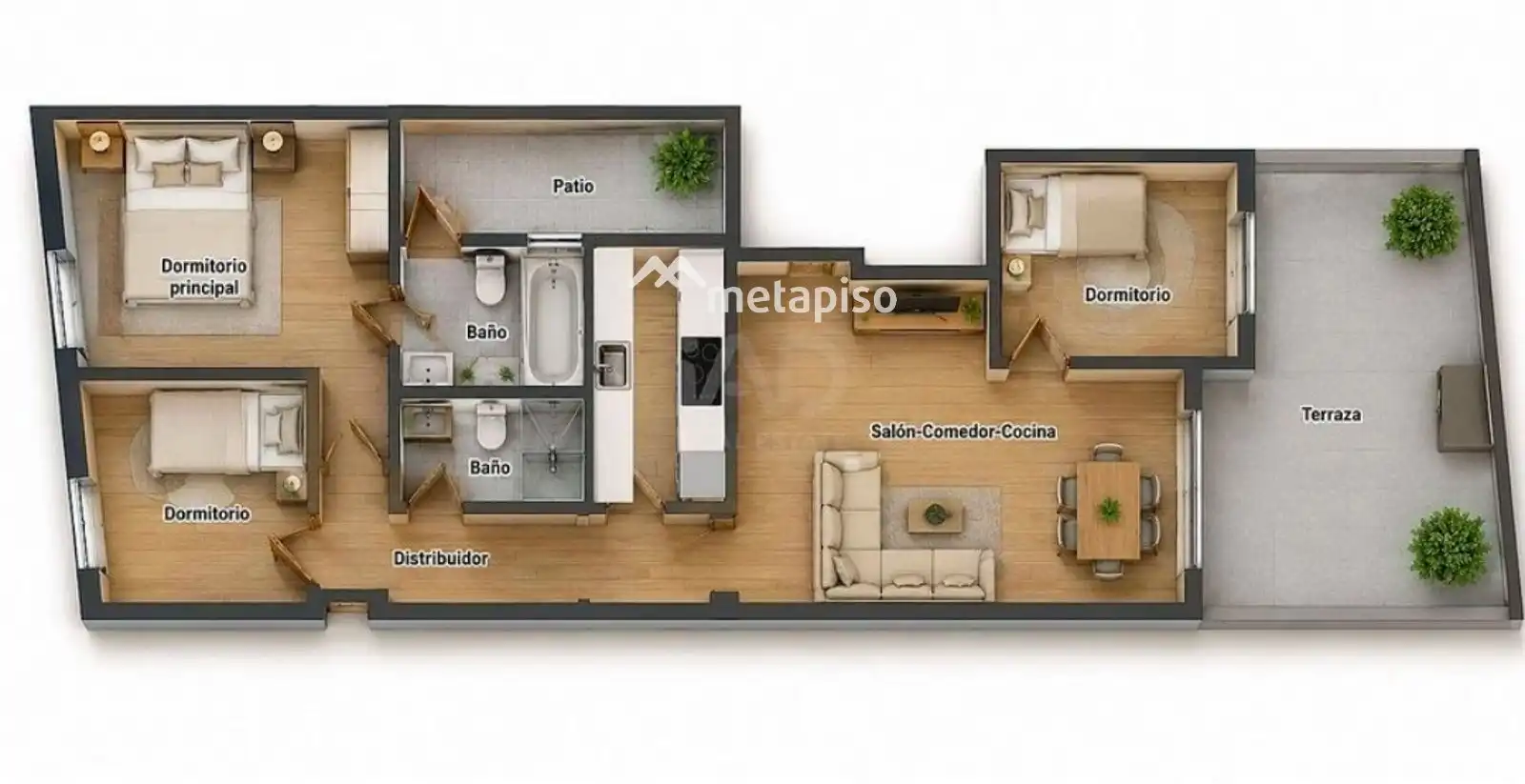 Piso en venta en La Pobla de Montornès   con Calefacción y Terraza