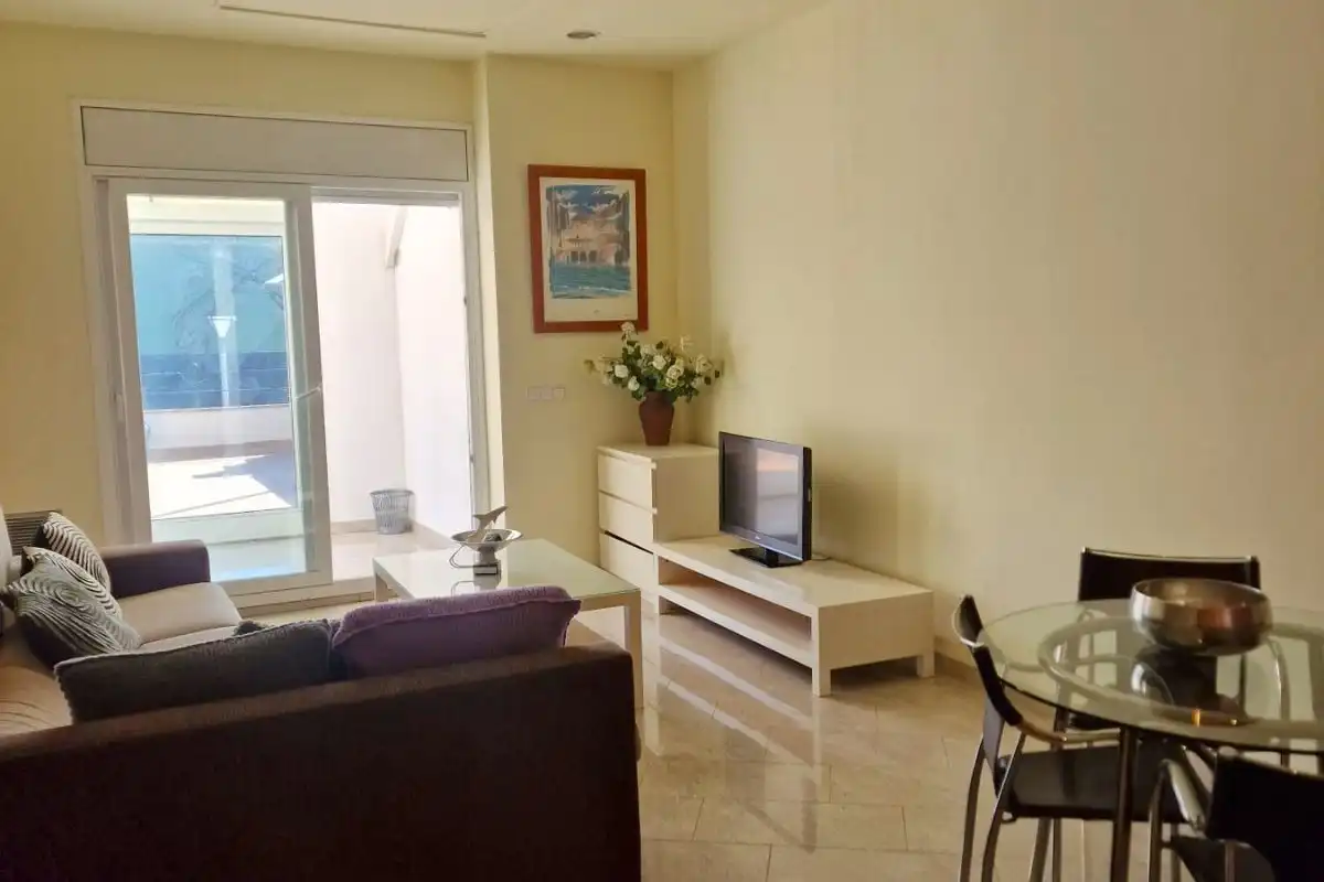 Sala de estar de Apartamento de alquiler en Girona con Aire acondicionado, Calefacción y Terraza