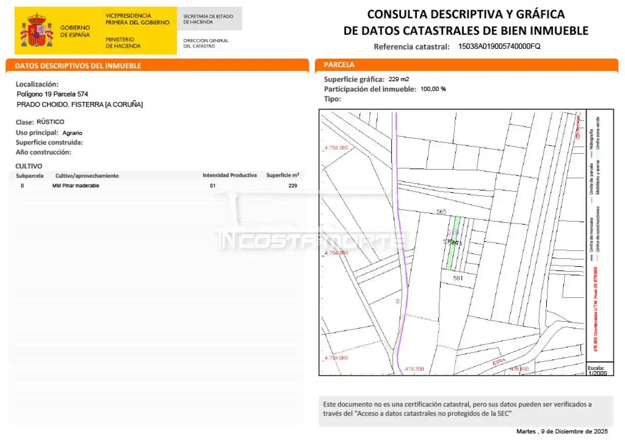 Land for sale in Fisterra